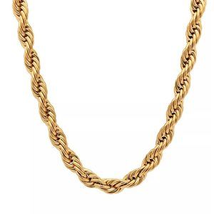 Steeltime Men's 18k Gold Plated Stainless Steel Rope Chain 24" Necklace